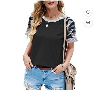 Shein Women's Camo Sleeve Top
